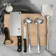 양장 헬리콥터 도마 2 in 1 기숙사 주방 스테인레스 스틸 수프 스푼 깔때기 주걱 슬라이싱 나이프 세트 세트의 그림