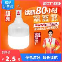 LED 비상 조명 충전식 전구 정전 비상 조명 가정용 야외 슈퍼 밝은 캠핑 조명 야시장 포장 마차 조명의 그림